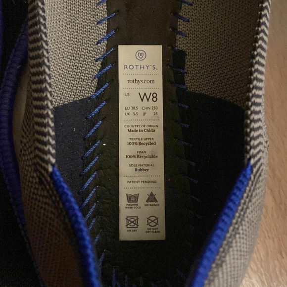 Rothy's The Point Cloud Grey Birdseye Knit Fabric Ballet Flats Women’s SZ 8 - Picture 5 of 7